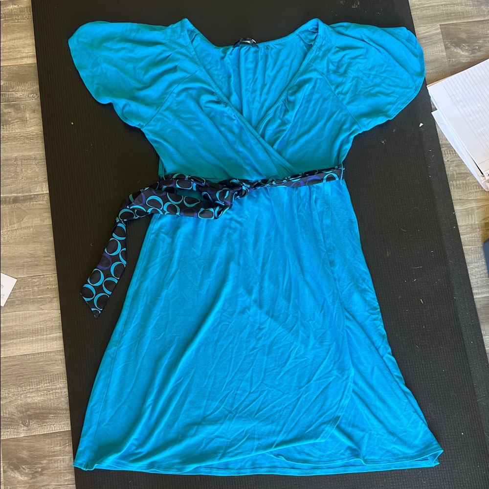 Banana Republic  Mini Dress size medium turquoise blue wrap dress